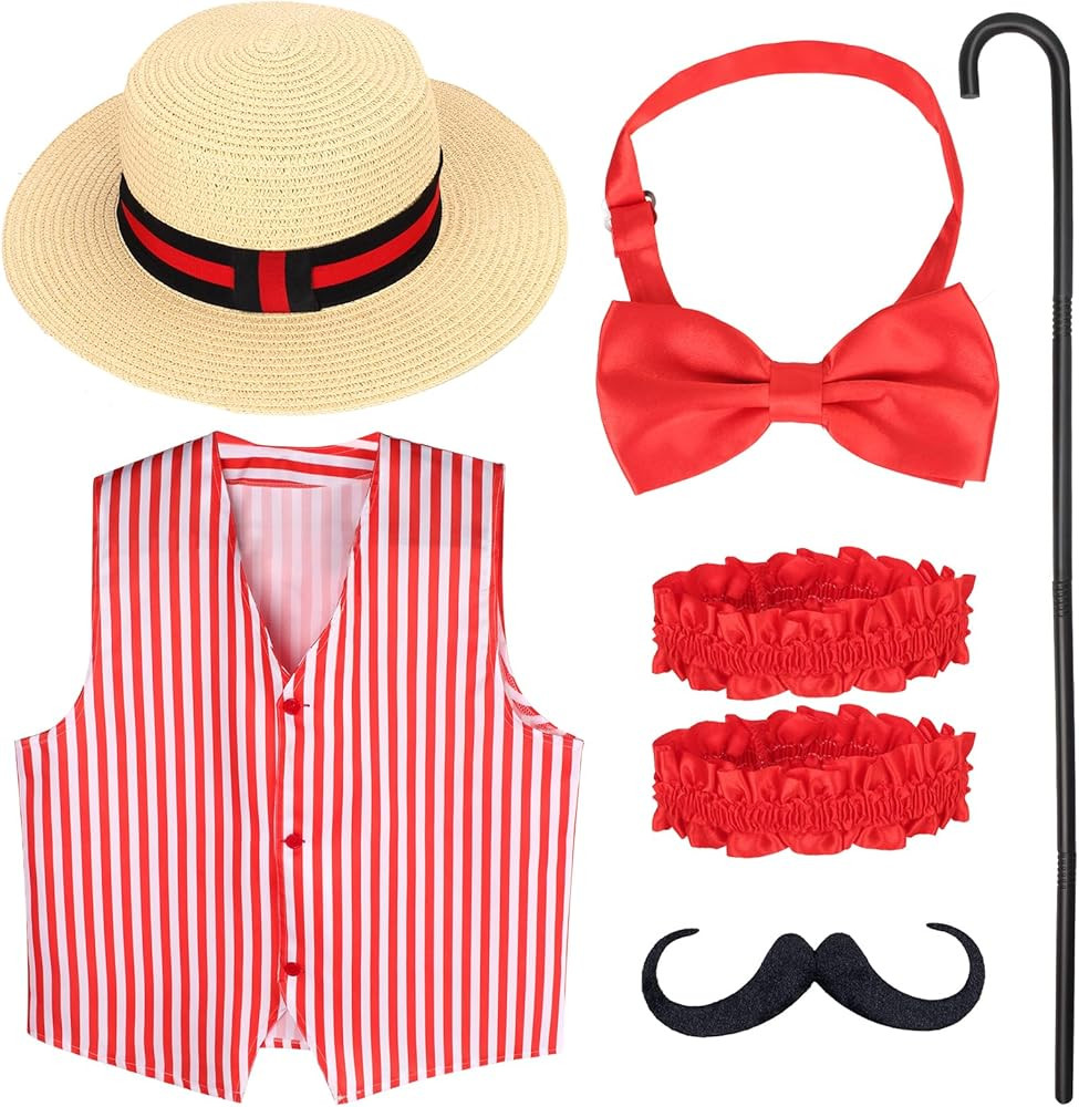 Kyson 6 Pieces Barbershop Quartet Costume-Carnival Barker Costume-Vintage Circus Costume-1920s Ro... | Amazon (US)