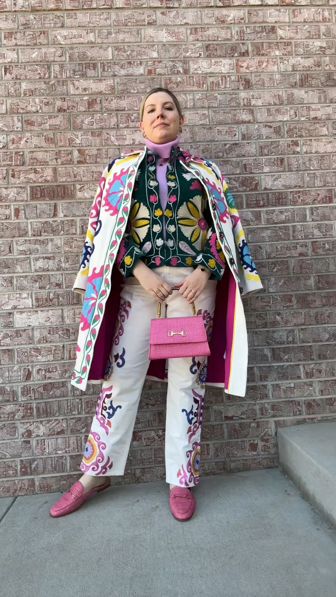 Off the Wall(paper) - Look 8
A curated style series 

You know what’s better than embroidery? MORE embroidery. In all seriousness, I love a fabric with texture and detail that truly feels unique which is why I so often go for embroidered and beaded pieces. I love a pattern print- but a 3D texture is often even cooler. My Little One wholeheartedly agrees, BTW. A book is cool- but a book with textures to touch is even better. Haha 

Off The Wall(paper) is a celebration of one of my favorite styling hacks: MATCH EVERYTHING. I get outsized amounts of joy from a couple of funny things: 1. Lining things up (yes, literally) and 2. Finding things that match and then LINING THEM UP. This is that desire embodied in a capsule series. 

Coat, Jacket & Jeans - Boden
Bag - TJ Maxx
Sweater - Dillards
Mules - Sam Edelman 
Monogram signet Ring - Marleylilly
Earrings - Hermes
Bracelet & necklace - Rocksboxx

#LTKTall #LTKootd #LTKSeasonal