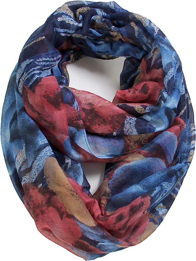 Scarfand's Romantic Rose & Flower Spring Fashion Lightweight Versatile Infinity Scarf | Amazon (US)