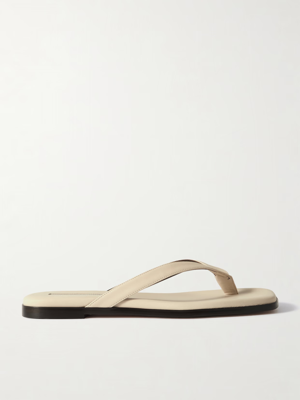 Emme Parsons - Meta Leather Flip Flops - Ivory | NET-A-PORTER (UK & EU)