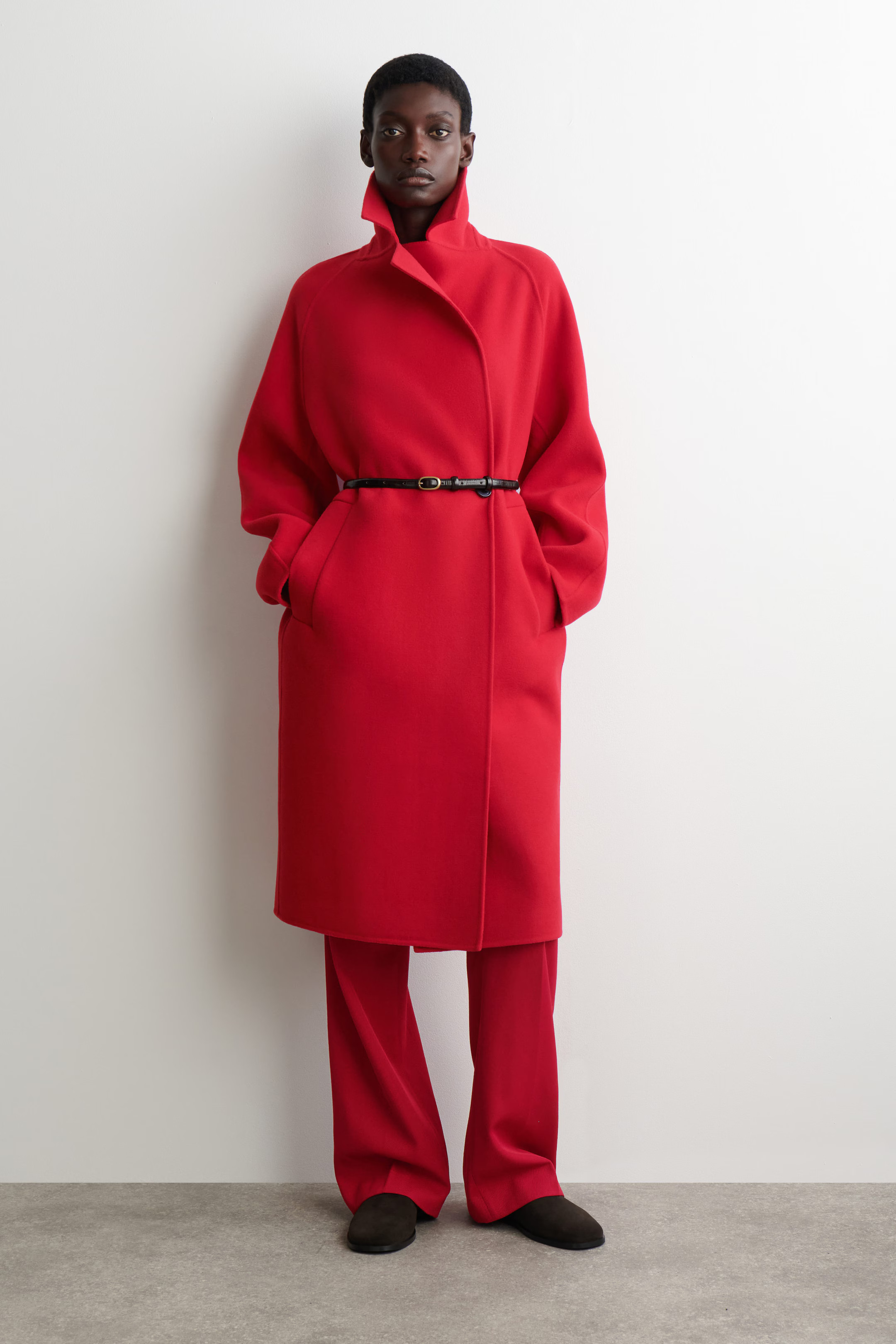 OVERSIZED DOUBLE-BREASTED WOOL COAT - RED | COS US | COS (US)