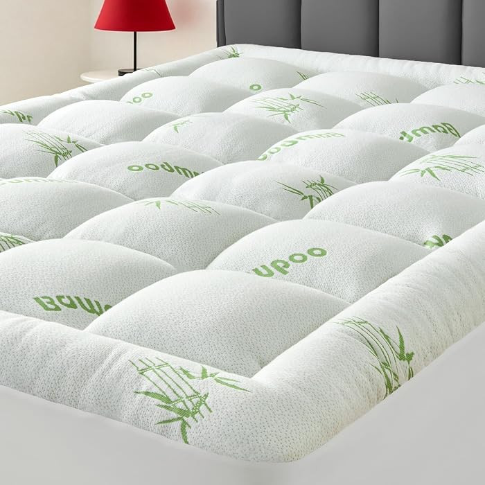 Queen Size Mattress Topper Viscose Derived from Bamboo, Soft Thick Pillow Top Mattress Pad Cover ... | Amazon (US)