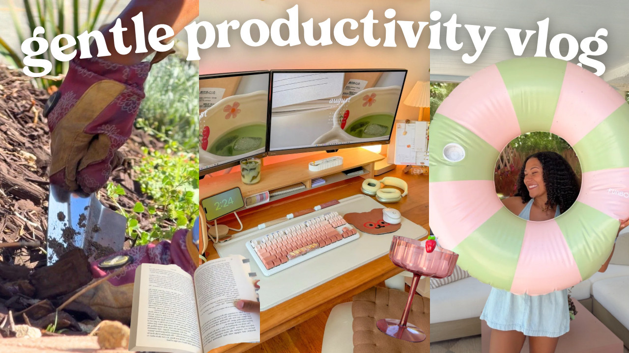 
balancing productivity & self-care🎧☀️ weekly vlog #homedecor #interiordesign #desk #desksetup #office #cozy 

 #LTKdayinmylife #LTKHome