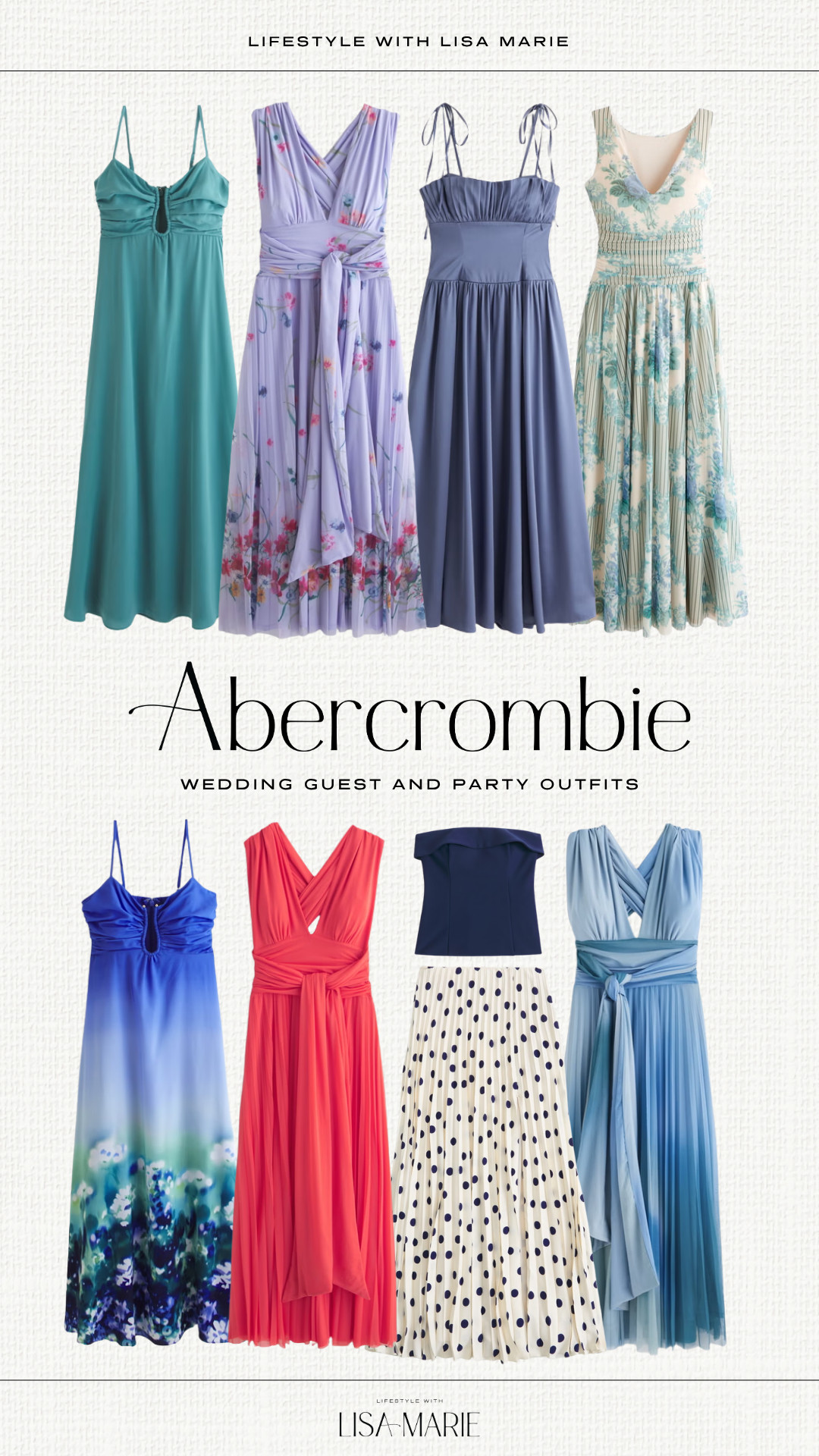 Abercrombie wedding guest and party outfits! Midi and maxi dresses for summer events, special occasions, weddings, vacations and showers. Two piece sets. Floral and polka dot print dresses. Dresses for garden weddings and rehearsal dinners.

#LTKxAbercrombie #LTKSeasonal #LTKPetite