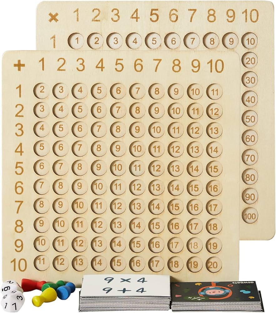 Asweets 2 in 1 Wooden Montessori Multiplication Addition Board Game Montessori Toy Educational Ma... | Amazon (US)