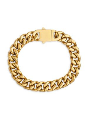 Francis 18K Goldplated Titanium Cuban Link Chain Bracelet | Saks Fifth Avenue OFF 5TH
