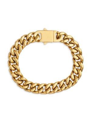 Francis 18K Goldplated Titanium Cuban Link Chain Bracelet | Saks Fifth Avenue OFF 5TH (Pmt risk)