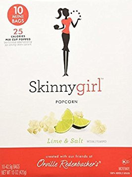 Skinny Girl Lime & Salt Popcorn 10 Mini Bags, 15oz | Amazon (US)