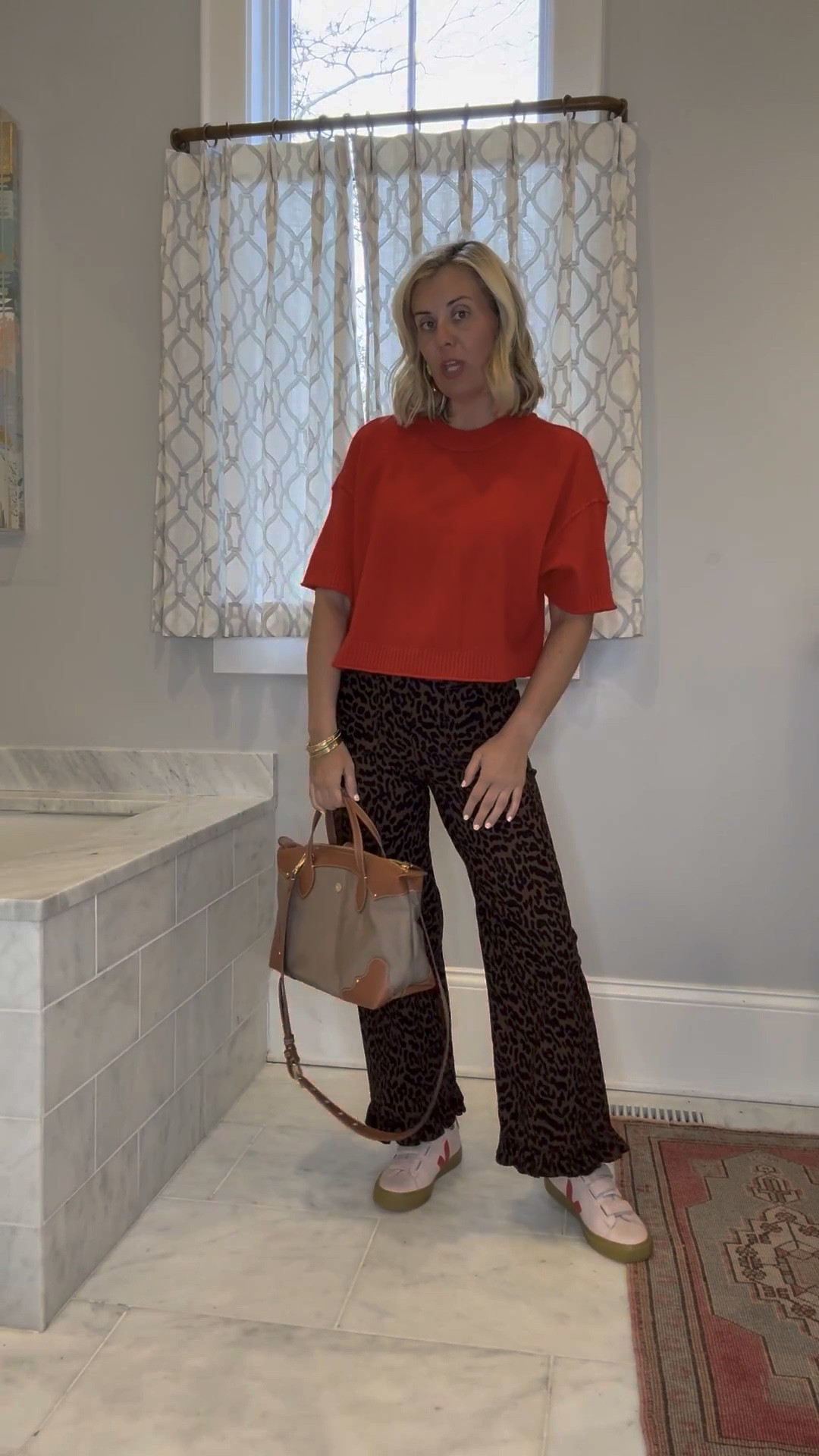 This might be the most perfect mix and match madness outfit ever! The new Colette pant in leopard and Goldie sweater in red….eek!!!

Sweater - xs
Pants - 26

#LTKgrwm #LTKmomlife #LTKootd