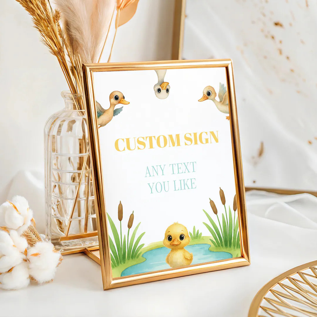 Duck Theme Sign, One Lucky Duck Birthday Sign, Baby Ducky Party Decoration, Editable Custom Templ... | Etsy (US)