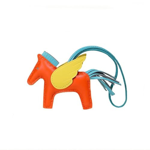 Mmsu Horse Bag Charm, Tassel Pony Keychain Leather Fashion Accessory For Handbags Purse Crossbody Shoulder Bag For Women cute (orange-N) | Amazon (US)