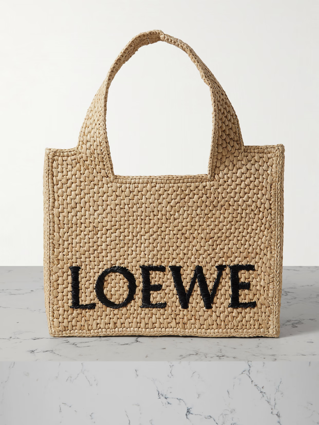 LOEWE - + Paula's Ibiza Embroidered Raffia Tote - Neutrals | NET-A-PORTER (US)