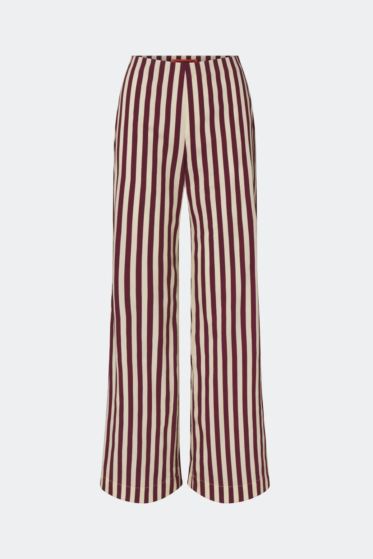 Pia Poplin Pant in Bordeaux Stripe | Simon Miller