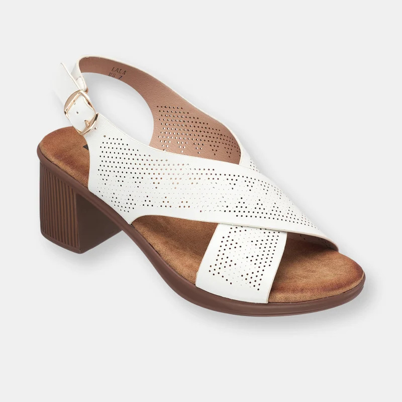 GC SHOES Lala White Heeled Sandals - White - 8 | Verishop