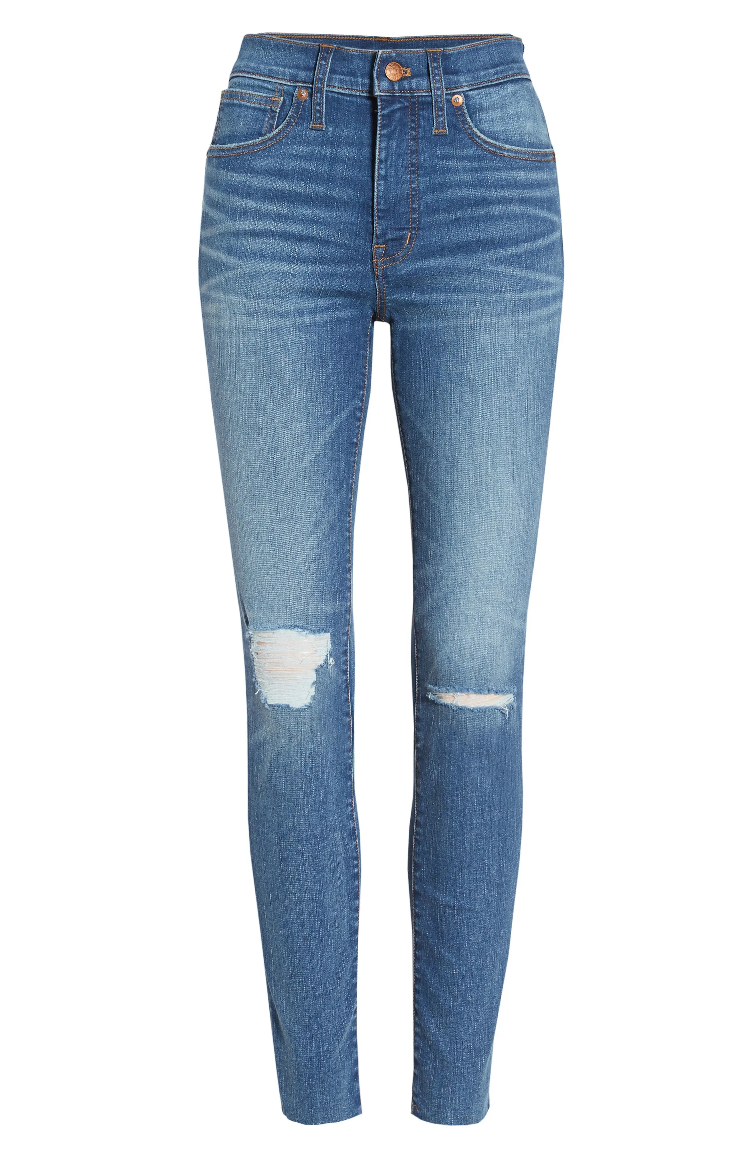 Women's Madewell 9-Inch Mid-Rise Skinny Jeans, Size 23 - Blue | Nordstrom