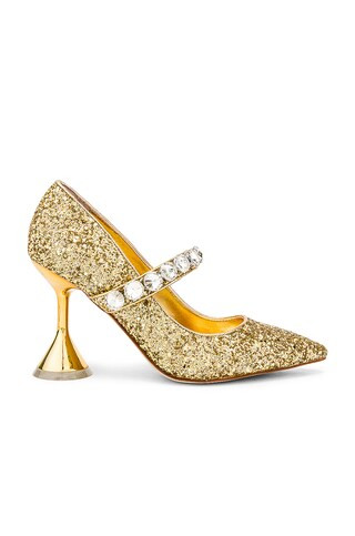Jeffrey Campbell Perlah Heel in Gold Glitter from Revolve.com | Revolve Clothing (Global)