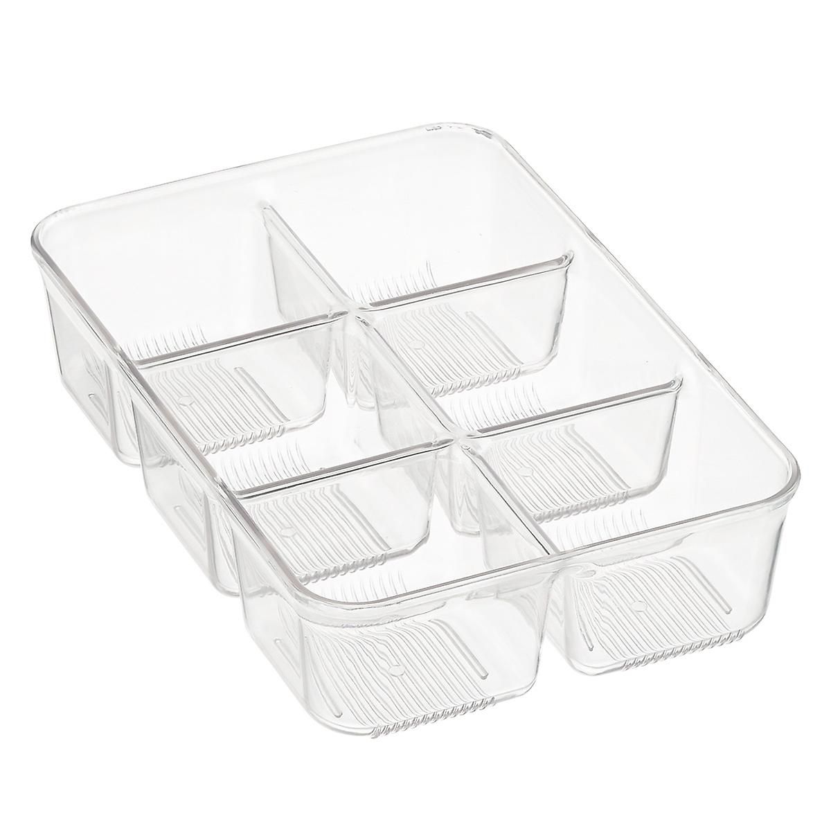 iDESIGN Linus 6-Section Tray Clear | The Container Store