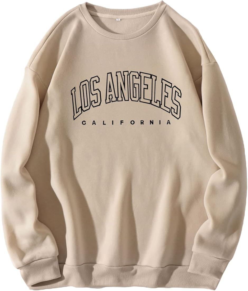 WDIRARA Men's Letter Graphic Round Neck Long Sleeve Sweatshirt Casual Tops | Amazon (US)