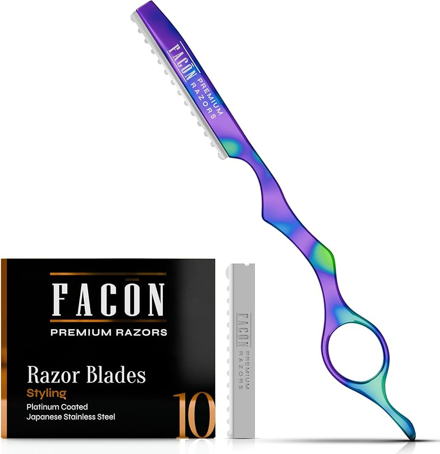 Facón Hair Razors for Cutting Hair - Professional Hair Styling Razor Kit with 11 Replacement Bla... | Amazon (US)