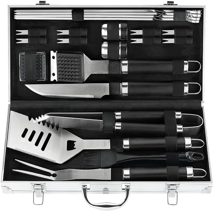 POLIGO 22PCS Grill Utensils Set for Outdoor Grill Set Stainless Steel BBQ Grill Accessories in Ca... | Amazon (US)