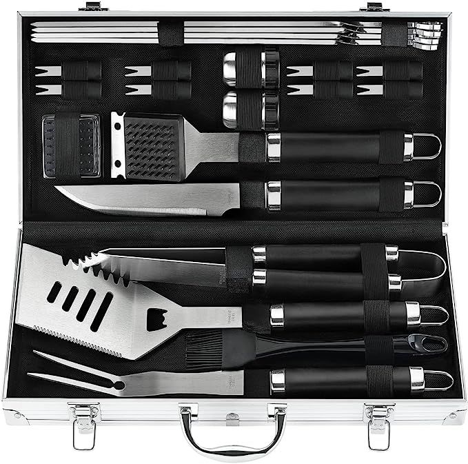 POLIGO 22PCS Grill Utensils Set for Outdoor Grill Set Stainless Steel BBQ Grill Accessories in Ca... | Amazon (US)