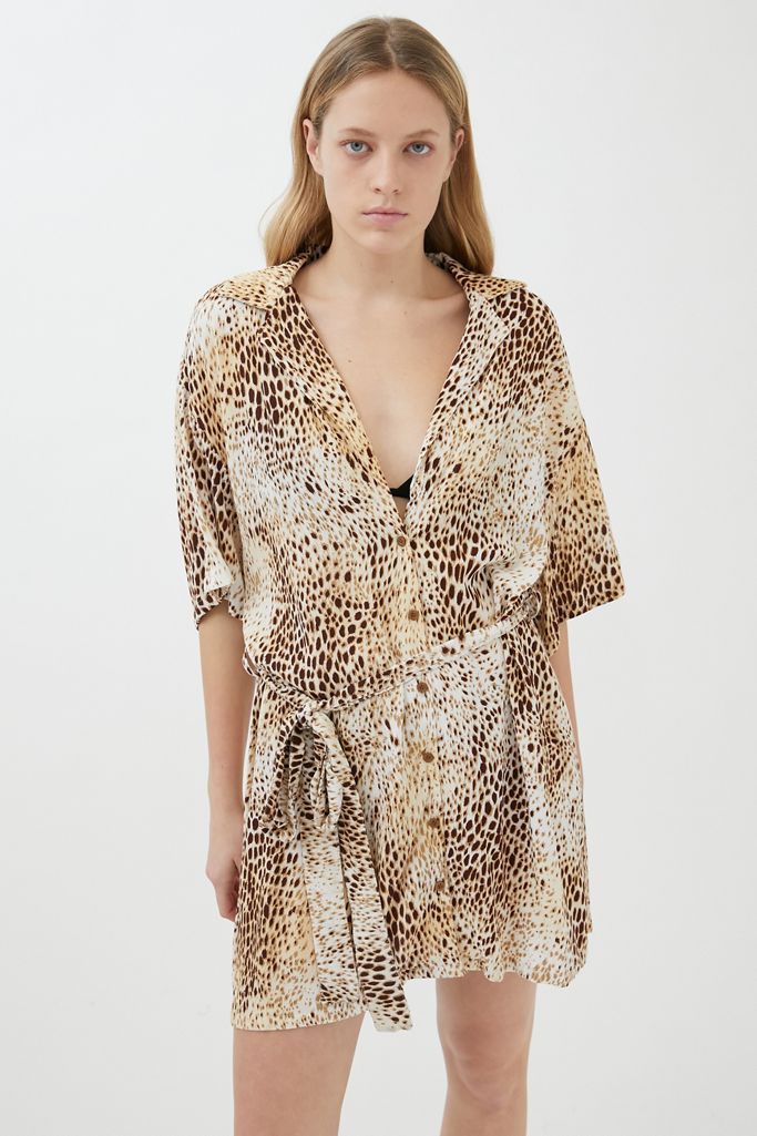 Motel Animal Print Shirt Dress | Urban Outfitters (US and RoW)