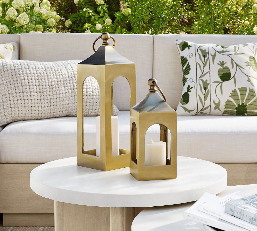 Caleb Handcrafted Metal Outdoor Lantern | Pottery Barn (US)