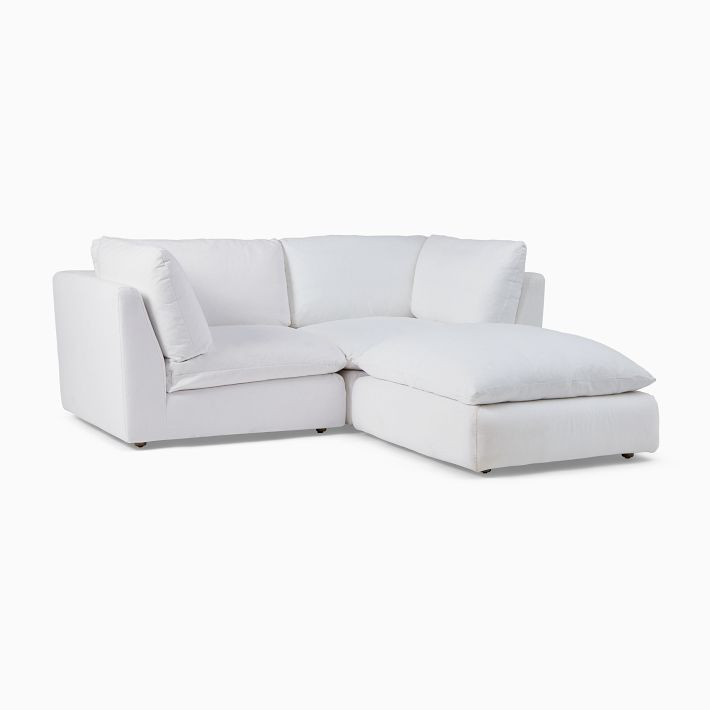 Hampton Modular Small 3-Piece Ottoman Sectional (88") | West Elm (US)