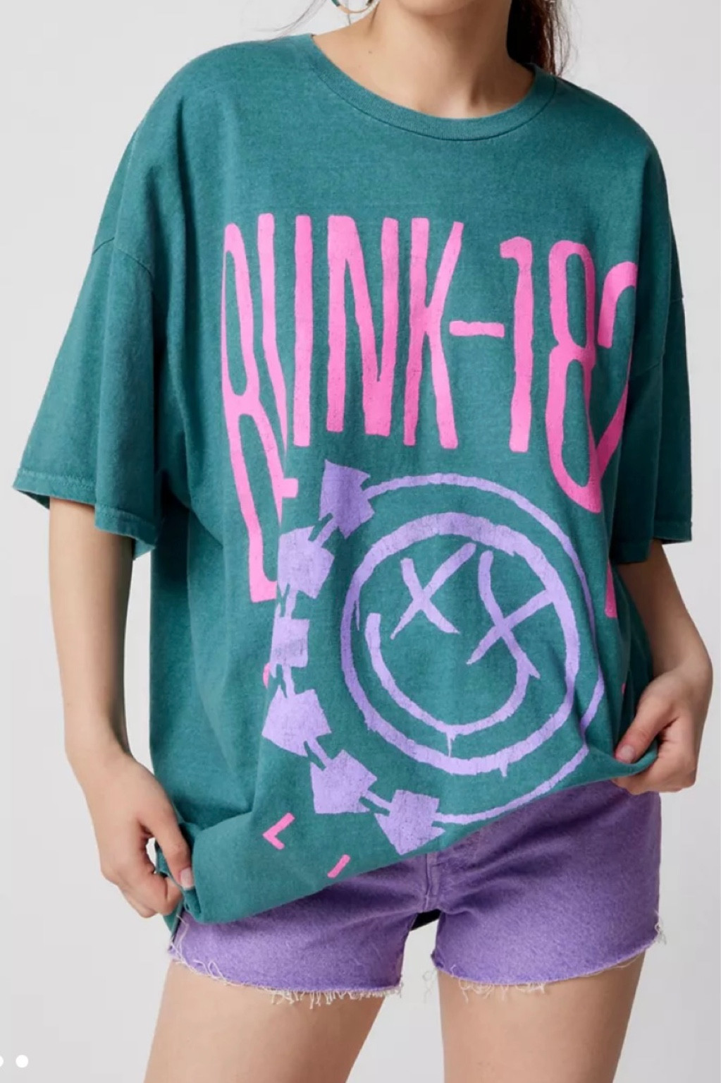 Blink-182 t shirt dress 
Urban outfitters 
Graphic tee 
Oversized shirt 
Band tee 
Band shirt 
Spring 
Summer 
Ootd 
Gift guide 

#LTKFind #LTKSeasonal #LTKunder50