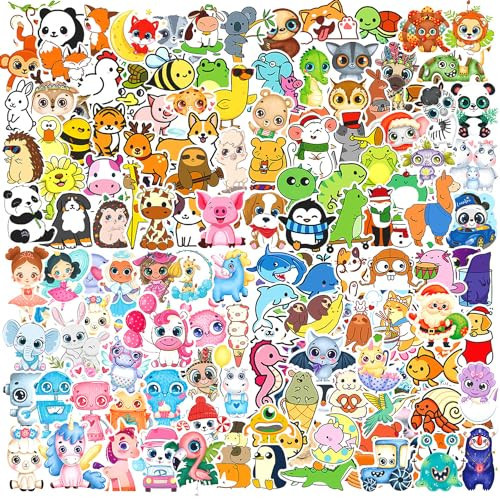 Animal Stickers for Kids 200 Pcs Kawaii Cute Animal Sticker Packs, Teacher Classroom Prizes for Reward, Waterproof Vinyl Stickers for Water Bottles Laptop Scrapbooking Journaling Diary Skateboard etc | Amazon (US)