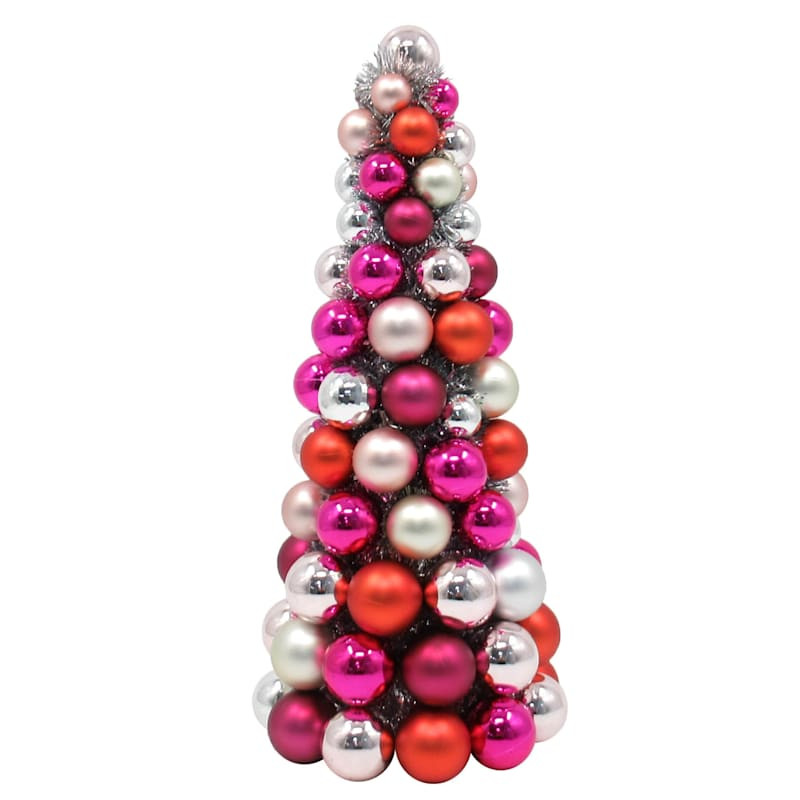 Pink & Red Ornament Tree, 16" | At Home