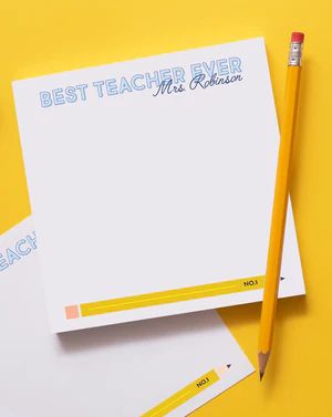 Best Teacher Ever Personalized Notepad | Joy Creative Shop