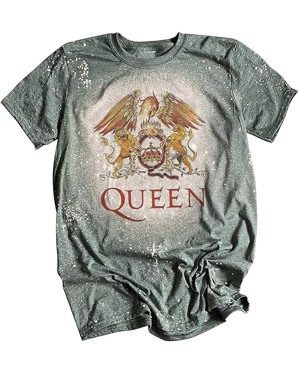 Rock Band Music Bleached T Shirts for Women Concert Vintage Graphic Tee Tops Short Sleeve Casual ... | Amazon (US)