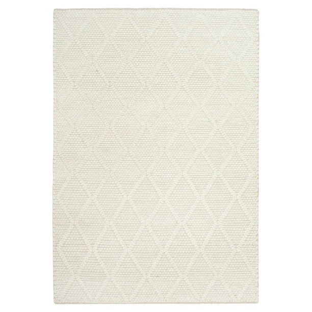 SAFAVIEH Natura Tracery Geometric Diamonds Wool Area Rug, Ivory, 8' x 10' - Walmart.com | Walmart (US)
