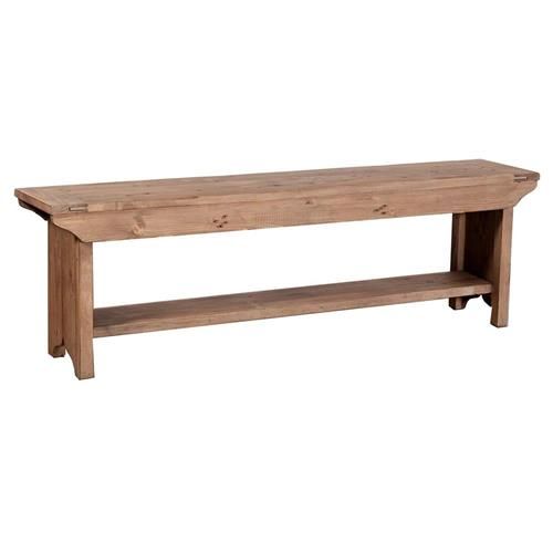 Irina Rustic Lodge Brown Reclaimed Pine Wood Entryway Bench | Kathy Kuo Home