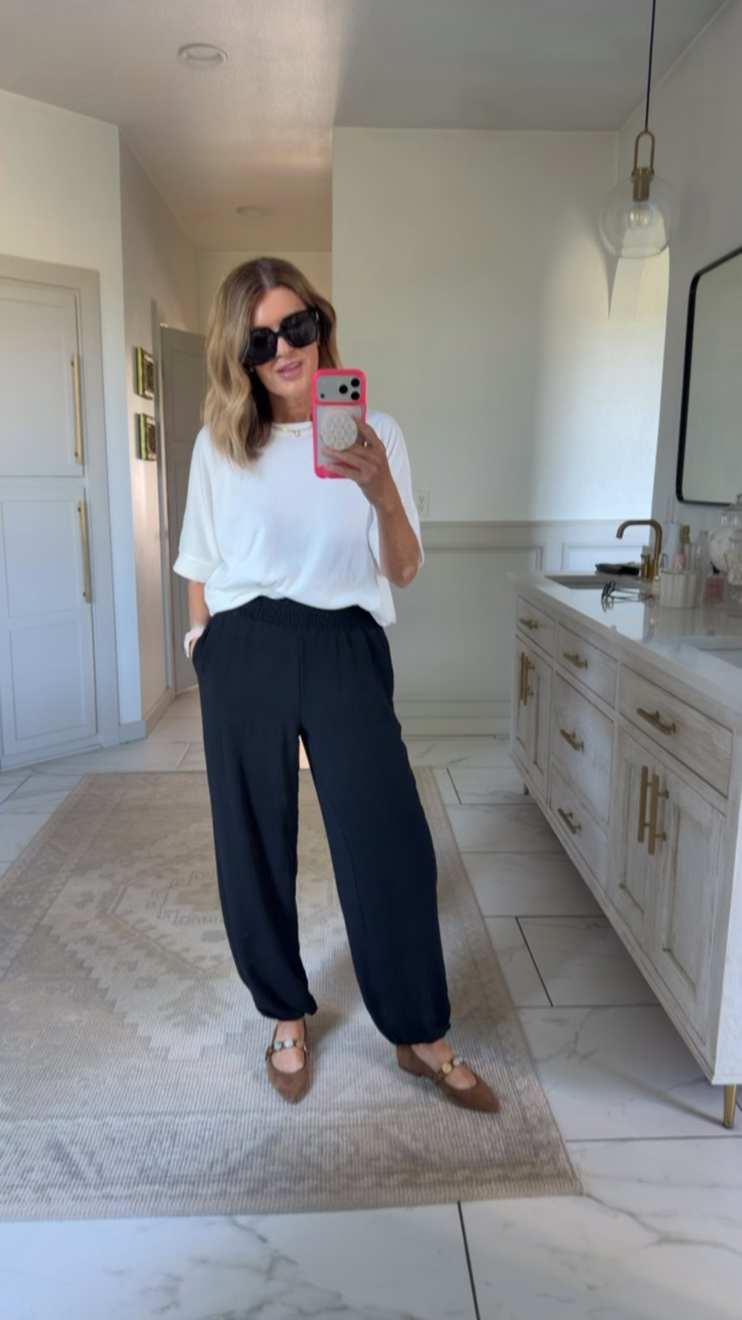 Wearing a size medium pants and size medium tee

#LTKOver40 #LTKootd