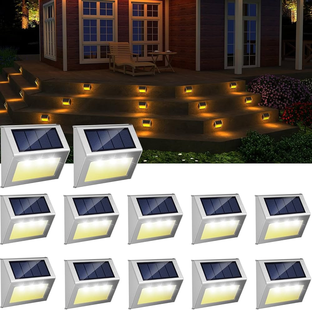 JSOT Solar Deck Lights, 12 Pack Solar Powered Outside Fence Lights, Outdoor Waterproof for Garden... | Amazon (US)
