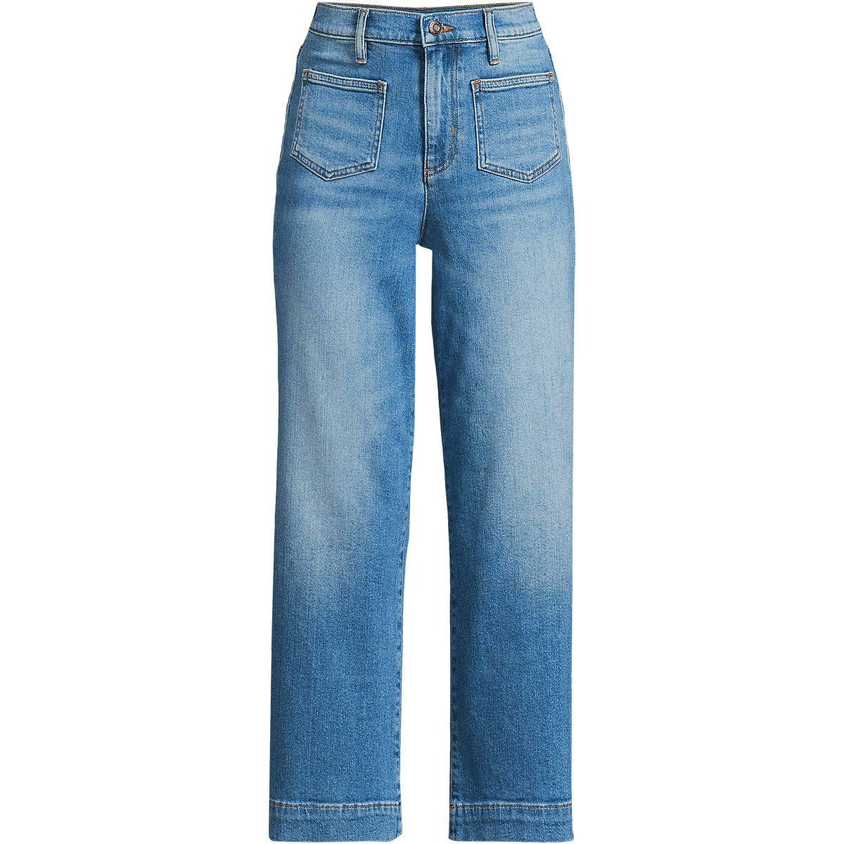 Women's Denim High Rise Wide Leg Crop Jeans | Lands' End (US)