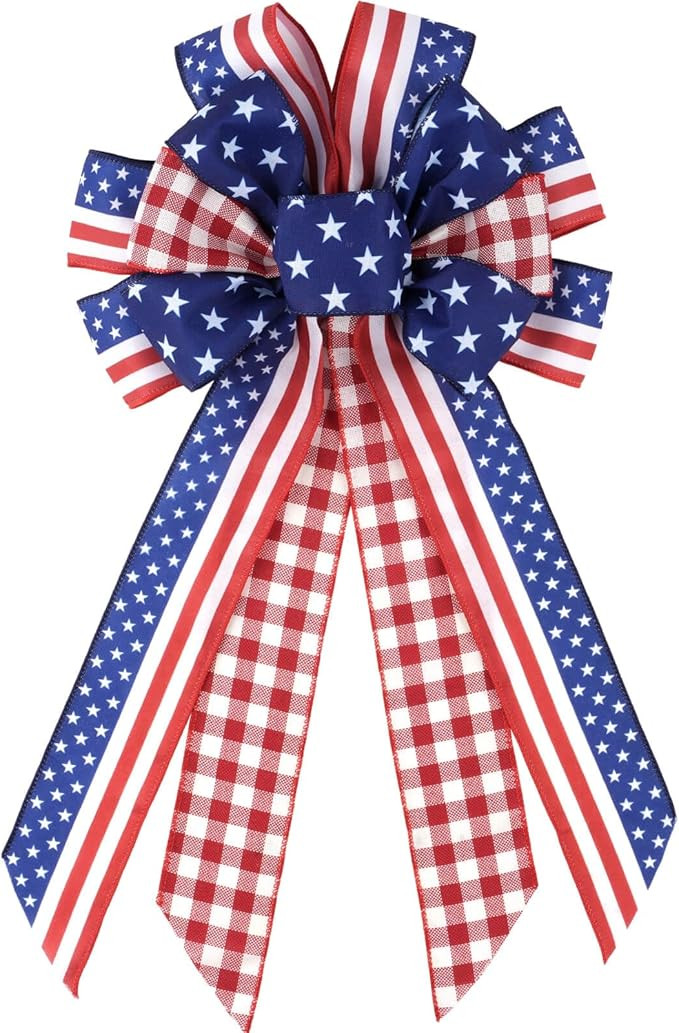 Rustic American Charm: Features a unique tri-pattern design blending buffalo plaid with stars and... | Amazon (US)