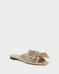 Daphne Champagne Bow Slide | Loeffler Randall