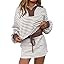 Fisoew Womens Striped 2 Piece Outfits Casual Sweatshirt Skirt Set Long Sleeve Skort Workout Set M... | Amazon (US)