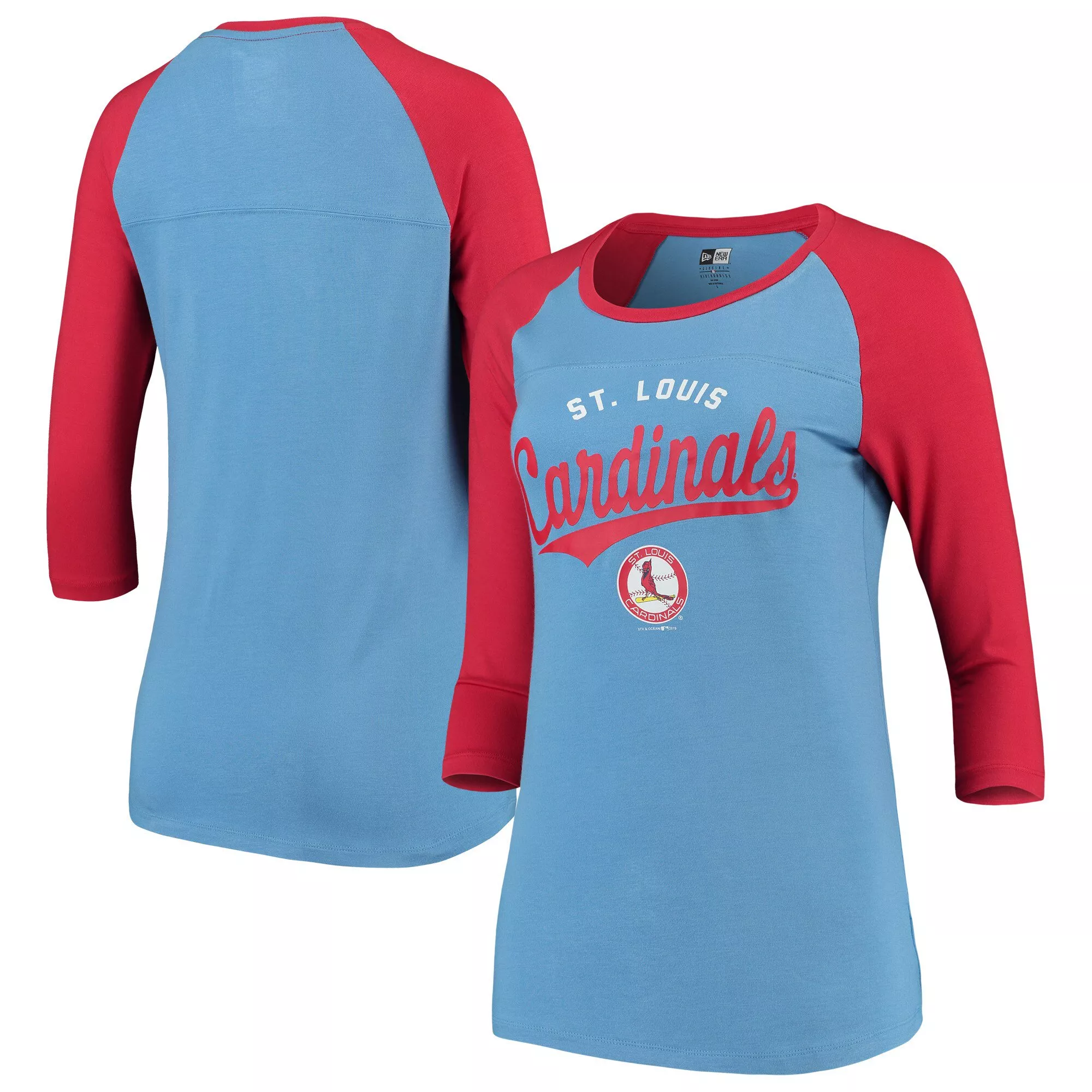 Women's Starter Light Blue/White St. Louis Cardinals Kick Start T-Shirt