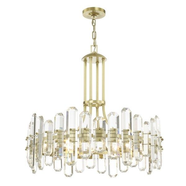 Bolton 8 Light Aged Brass Chandelier - 24.75'' W x 26'' H | Overstock