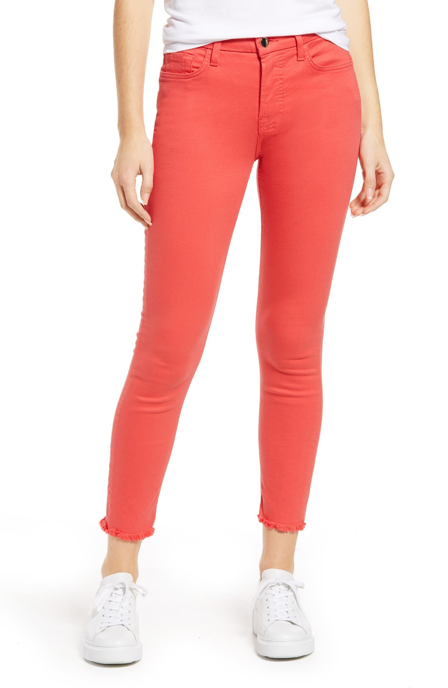 JEN7 by 7 For All Mankind High Waist Fray Hem Ankle Skinny Jeans | Nordstrom | Nordstrom