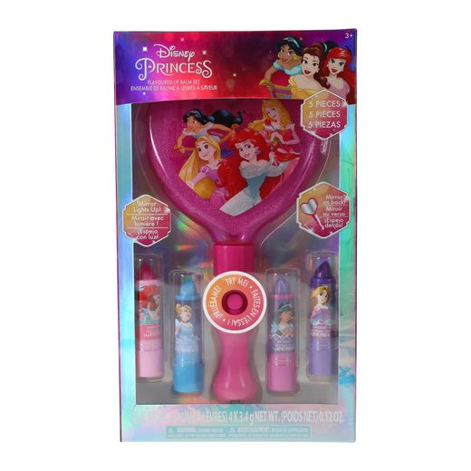 Disney Princess Light-Up Mirror & Flavored Lip Balm 5-Piece Set | Five Below