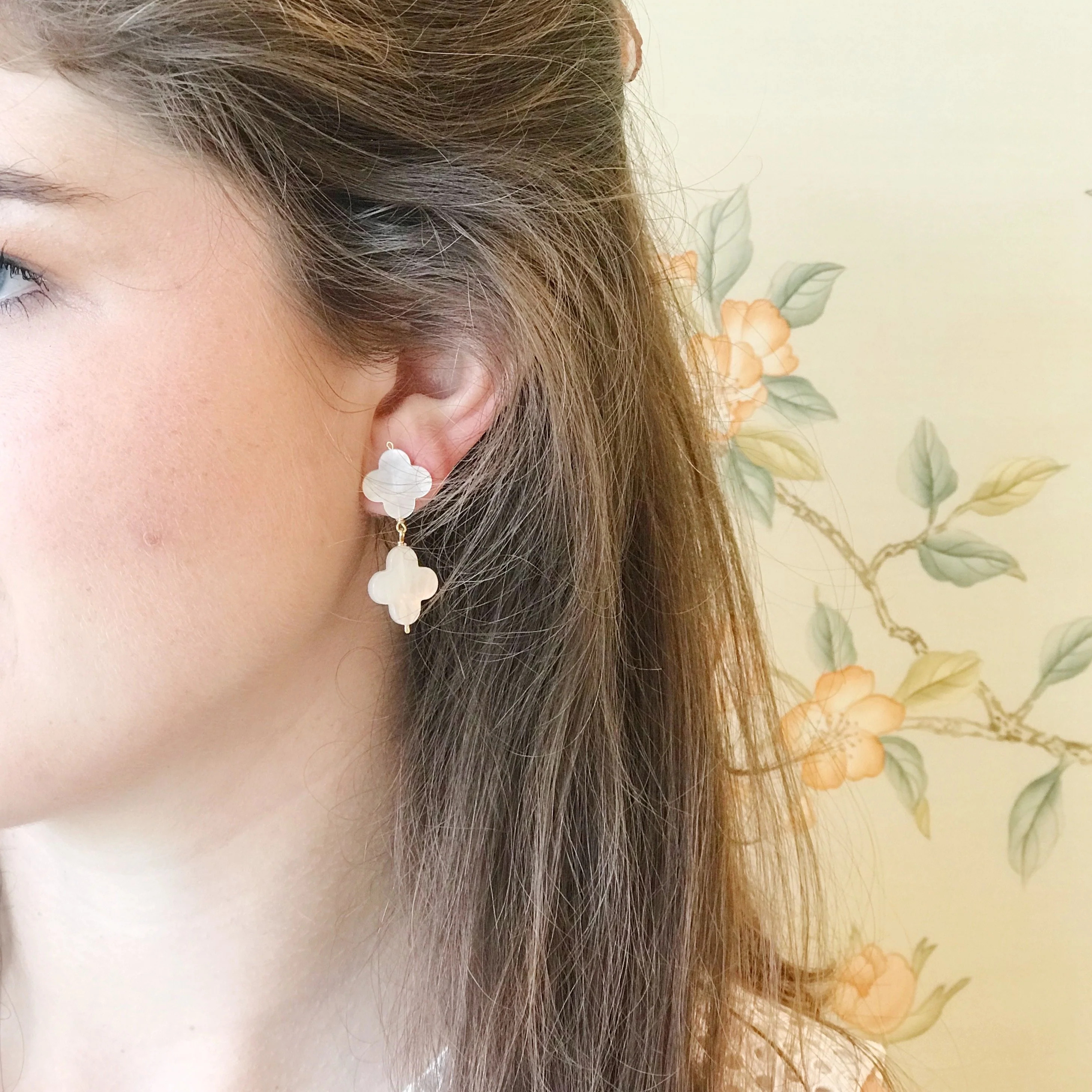 Nora Earring, White | Hazen & Co