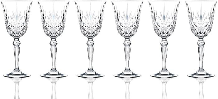 Lorenzo RCR Crystal Collection Water Glass Set Lorren Home Trends-Melodia, 6 Count (Pack of 1), R... | Amazon (US)