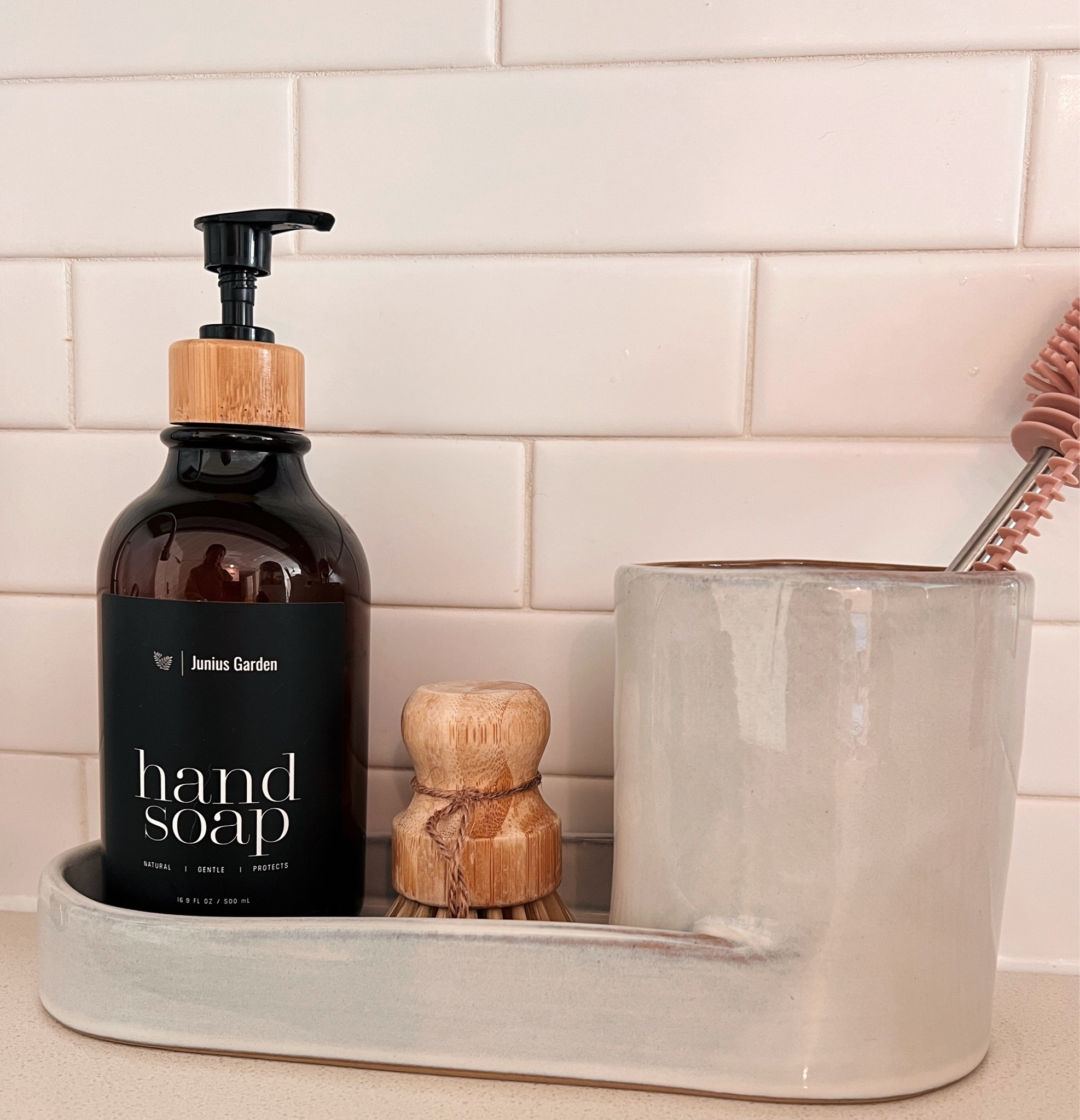 I love this stoneware sink caddy from Target’s Hearth & Hand collection. There’s a section for your soap and sponges and another for your brushes. It’s so cute and fits in perfectly with my kitchen aesthetic. 


#TargetStyle #HearthandHand #TargetMagnolia #TargetFinds 

Aesthetic Kitchen Accessories, Kitchen Sink Caddy, Stoneware Caddy, Sink Caddy, Brush Holder, Soap Holder, Sink tray, Soap tray, sponge tray, home favorites, minimalistic home, aesthetic home 

#LTKunder50 #LTKhome #LTKFind