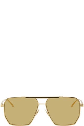 Gold Aviator Sunglasses | SSENSE