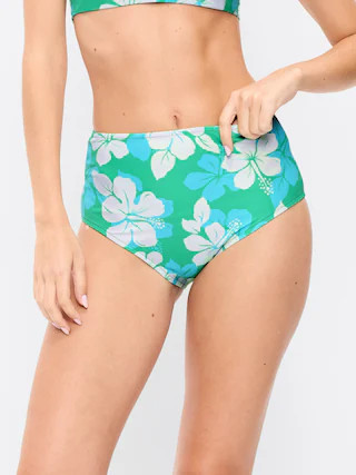 High-Waisted Printed Bikini Swim Bottoms | Old Navy (US)